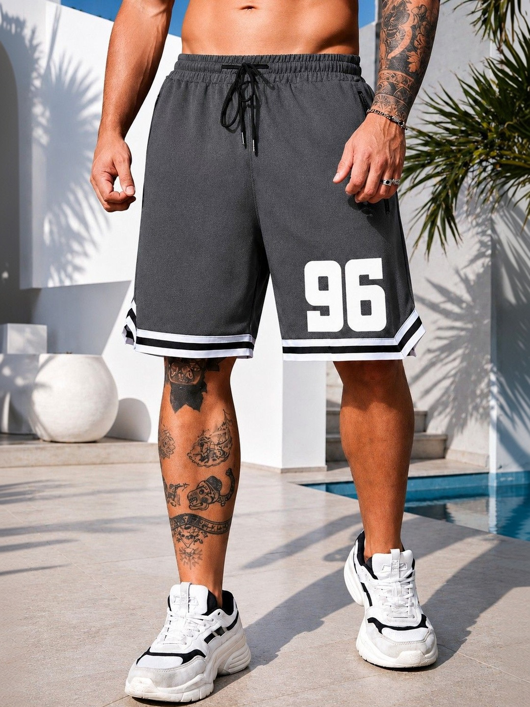 FAIRIANO Men Typography Printed Outdoor Sports Shorts