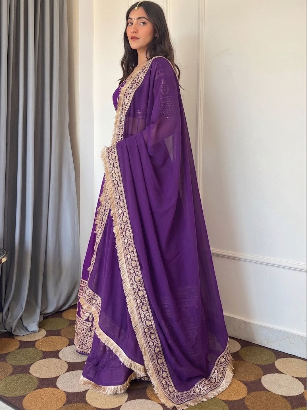 DREAM EXPORTER Embroidered Semi-Stitched Lehenga & Unstitched Blouse With Dupatta