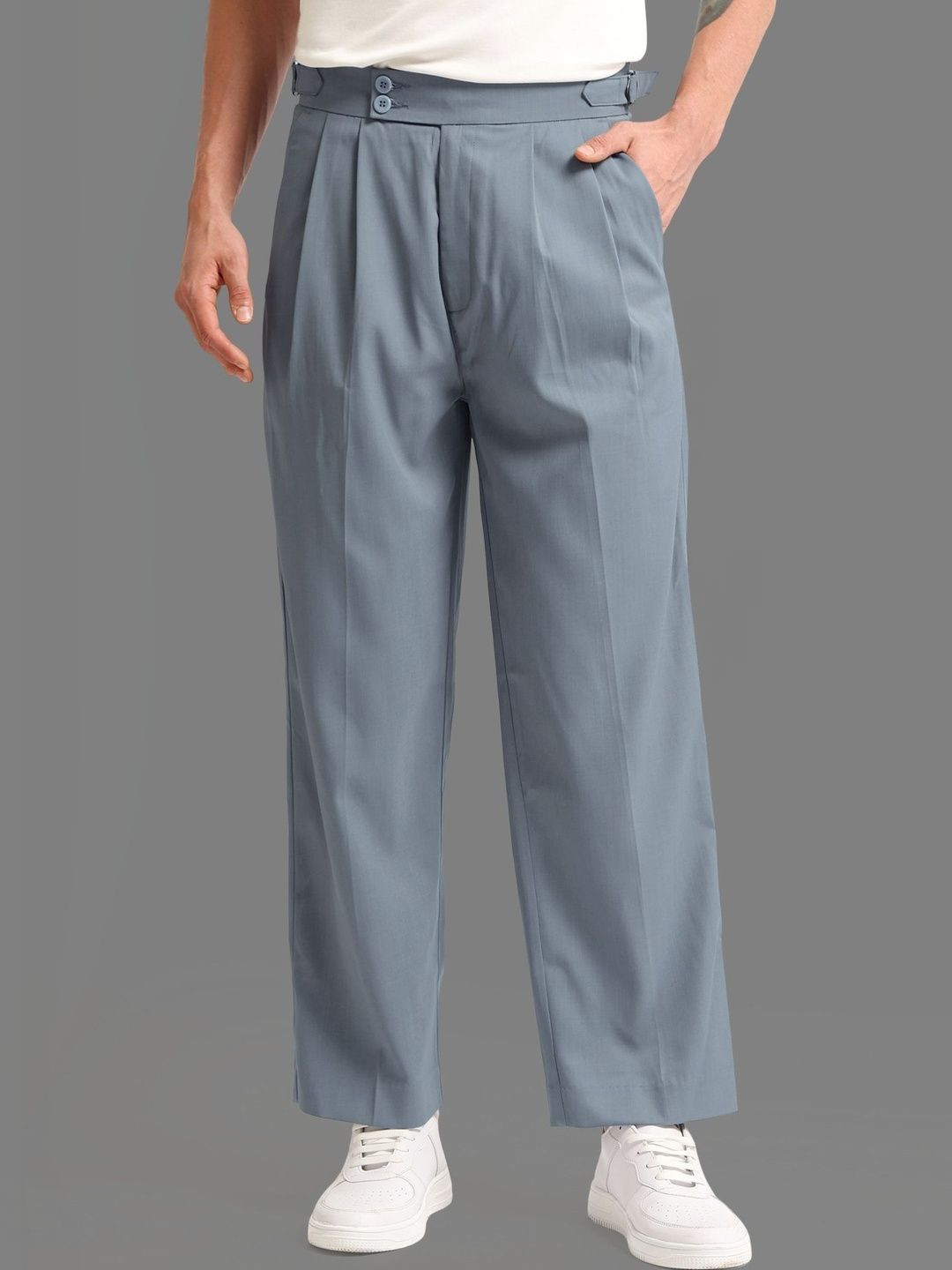 Maniac Men High-Rise Pleated Zip Trousers