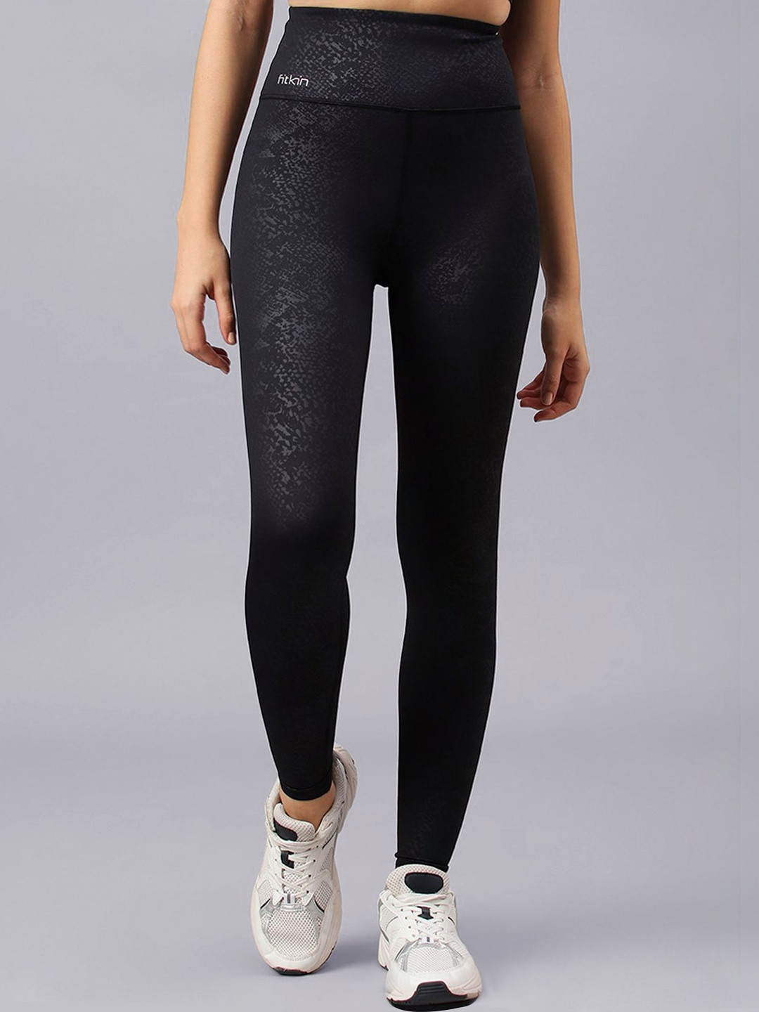 Fitkin Luxe Black High-Waist Tights