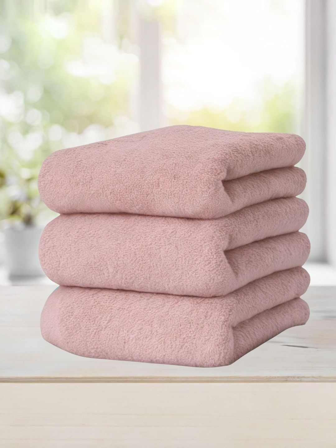 Status Pink Pure Cotton Hand Towels Set of 3 - 80 CM X 40 CM