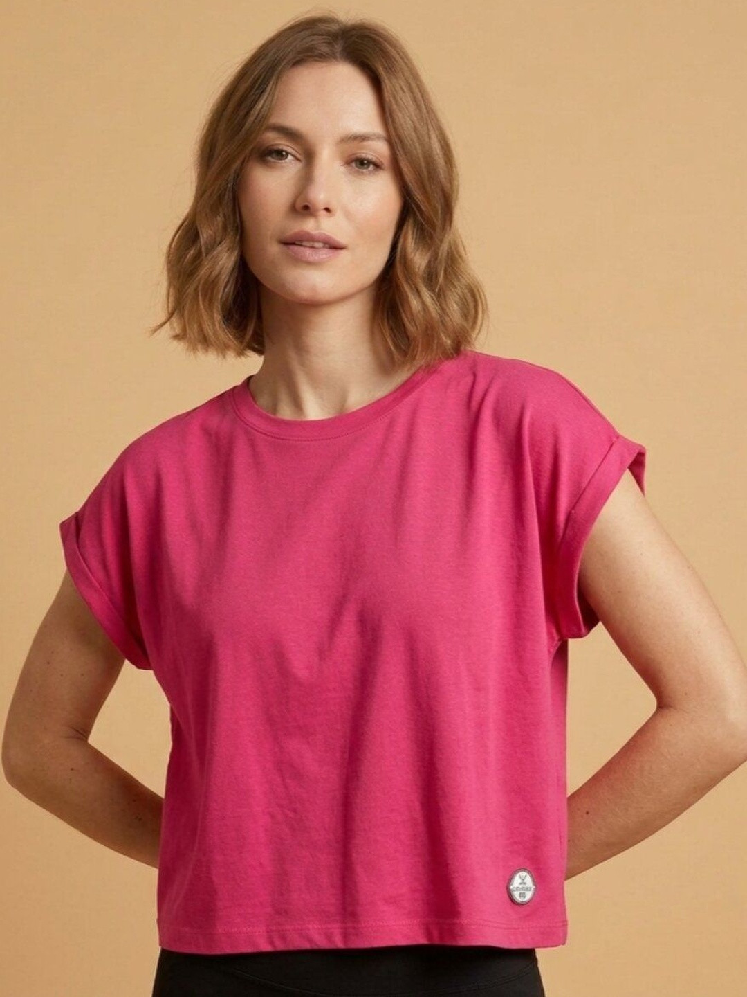 STRAY88 Roll-Up Sleeves Cotton Blend Top