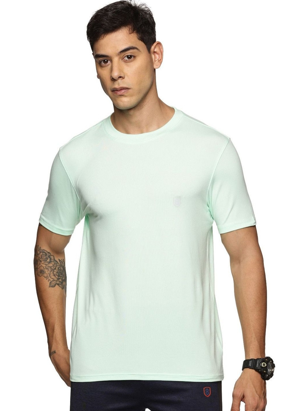 Domin8 Men Cotton Feel Super Stretchy Round Neck T-Shirt