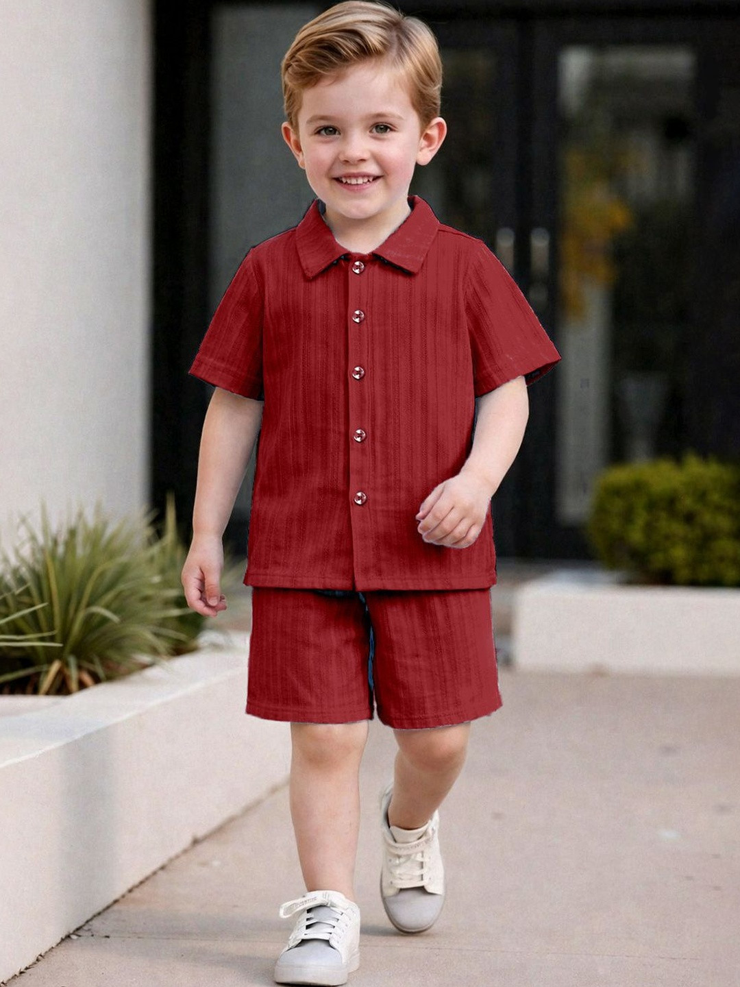 OMPAX Boys Striped Shirt With Short