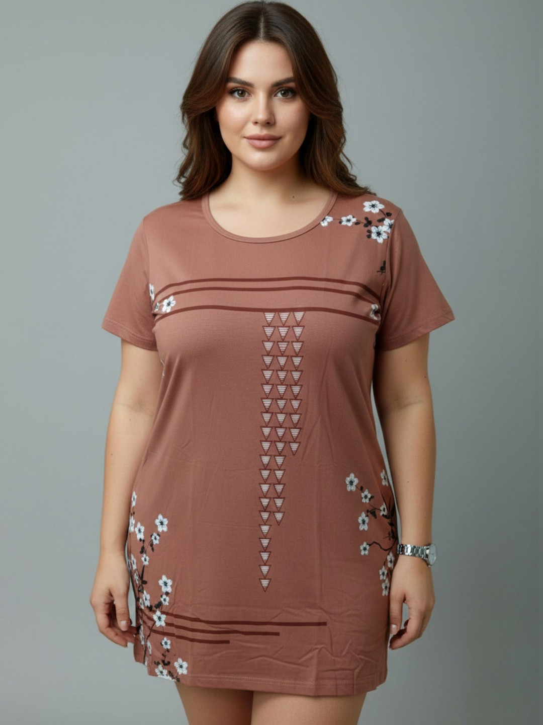Sztori Floral Print Cotton Blend Top