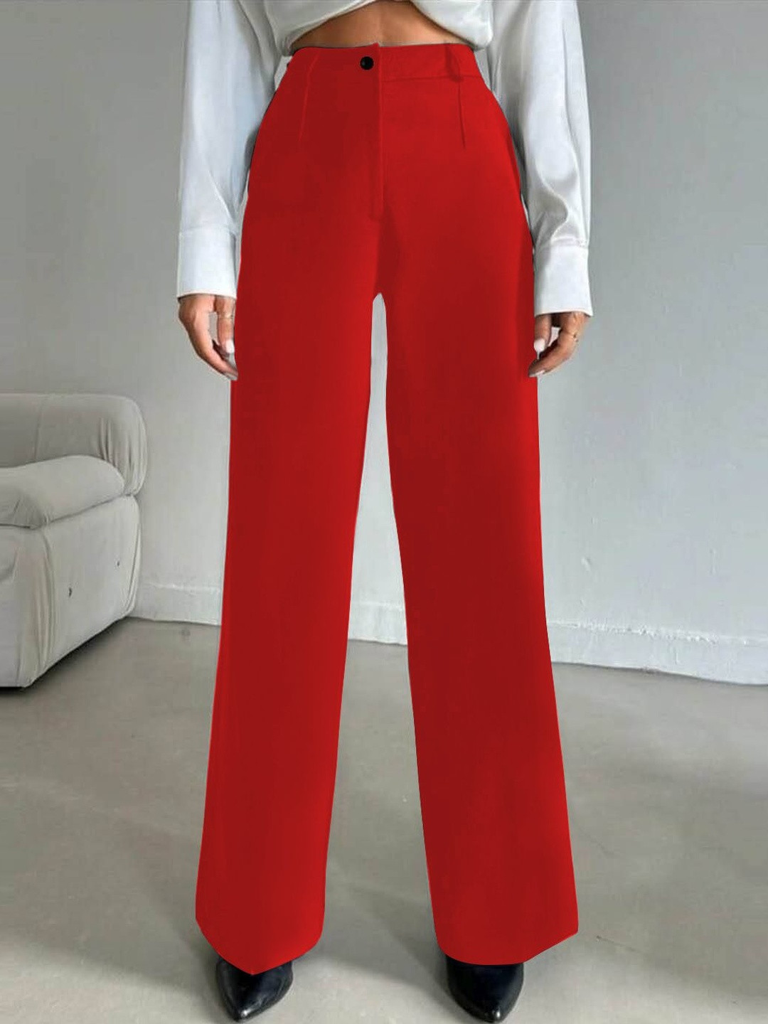 BAESD Women High-Rise Easy Wash Trousers