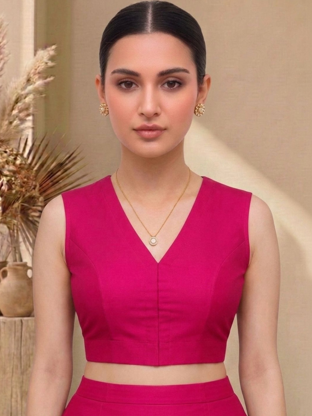 Thevasa Solid Saree Blouse