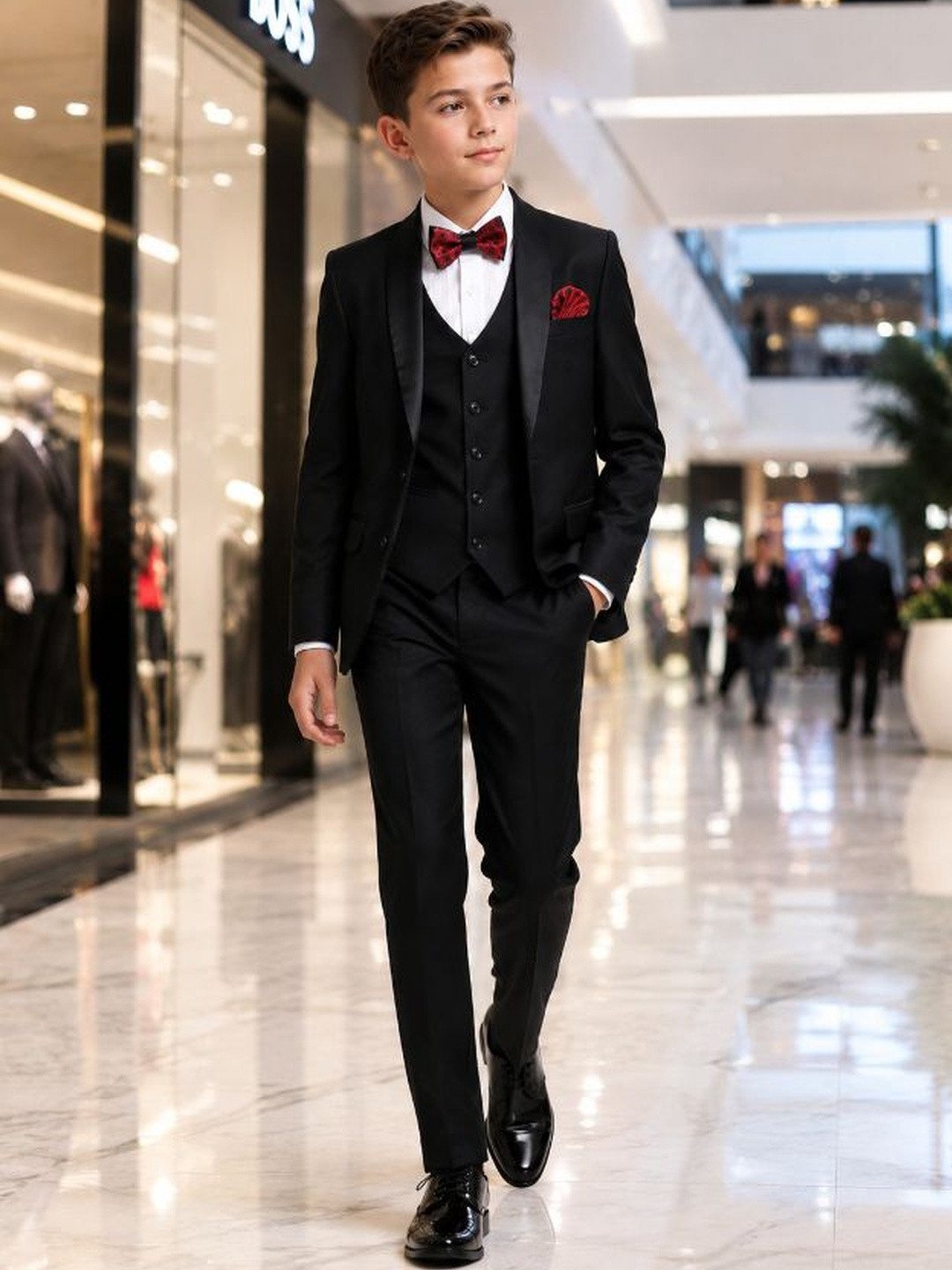 Sparklepop Shawl Collar 5 Piece  Suits
