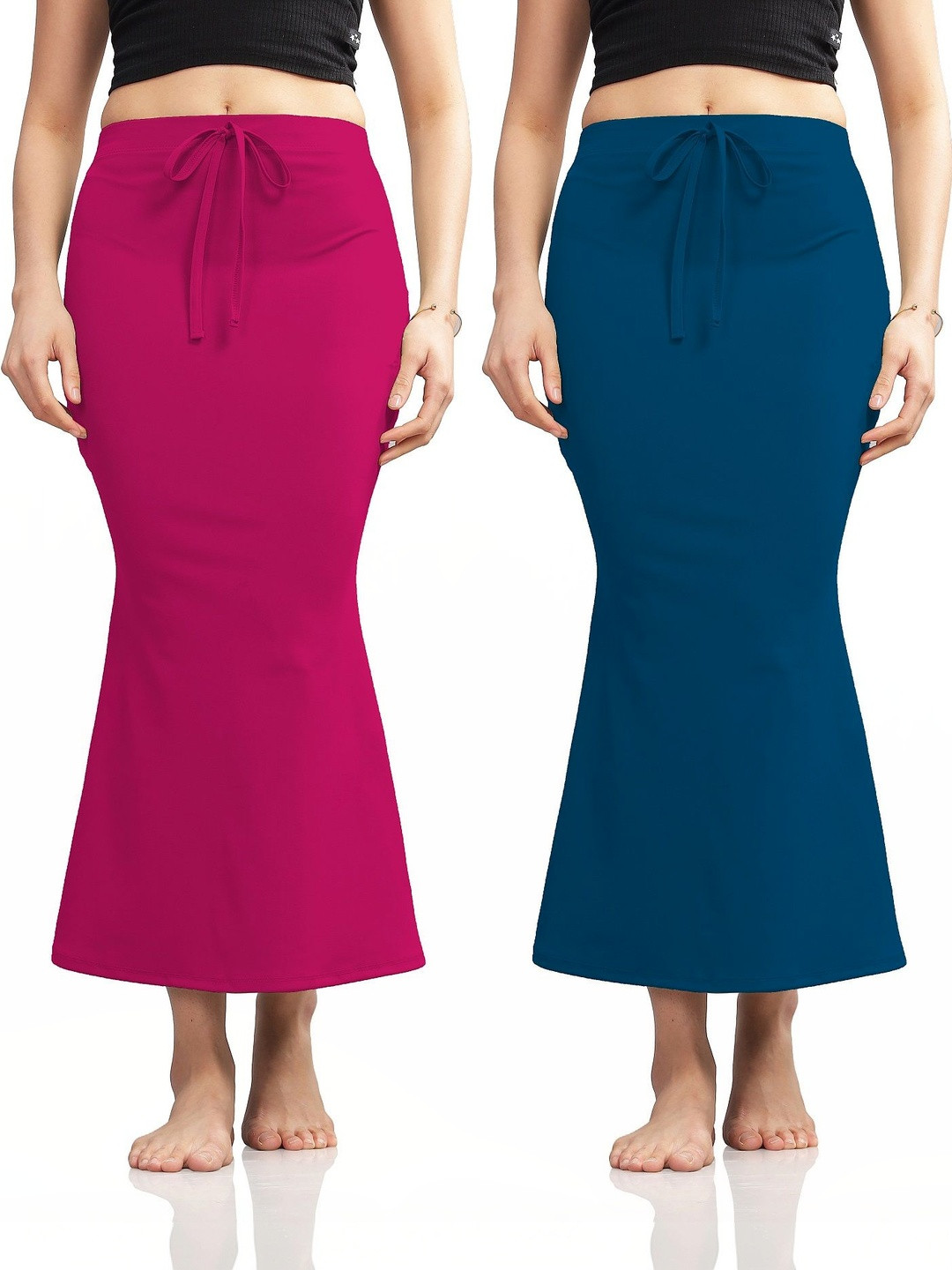 Veehaus Pack Of 2 Cotton High-Waist Mermaid-Fit Saree Shapewear