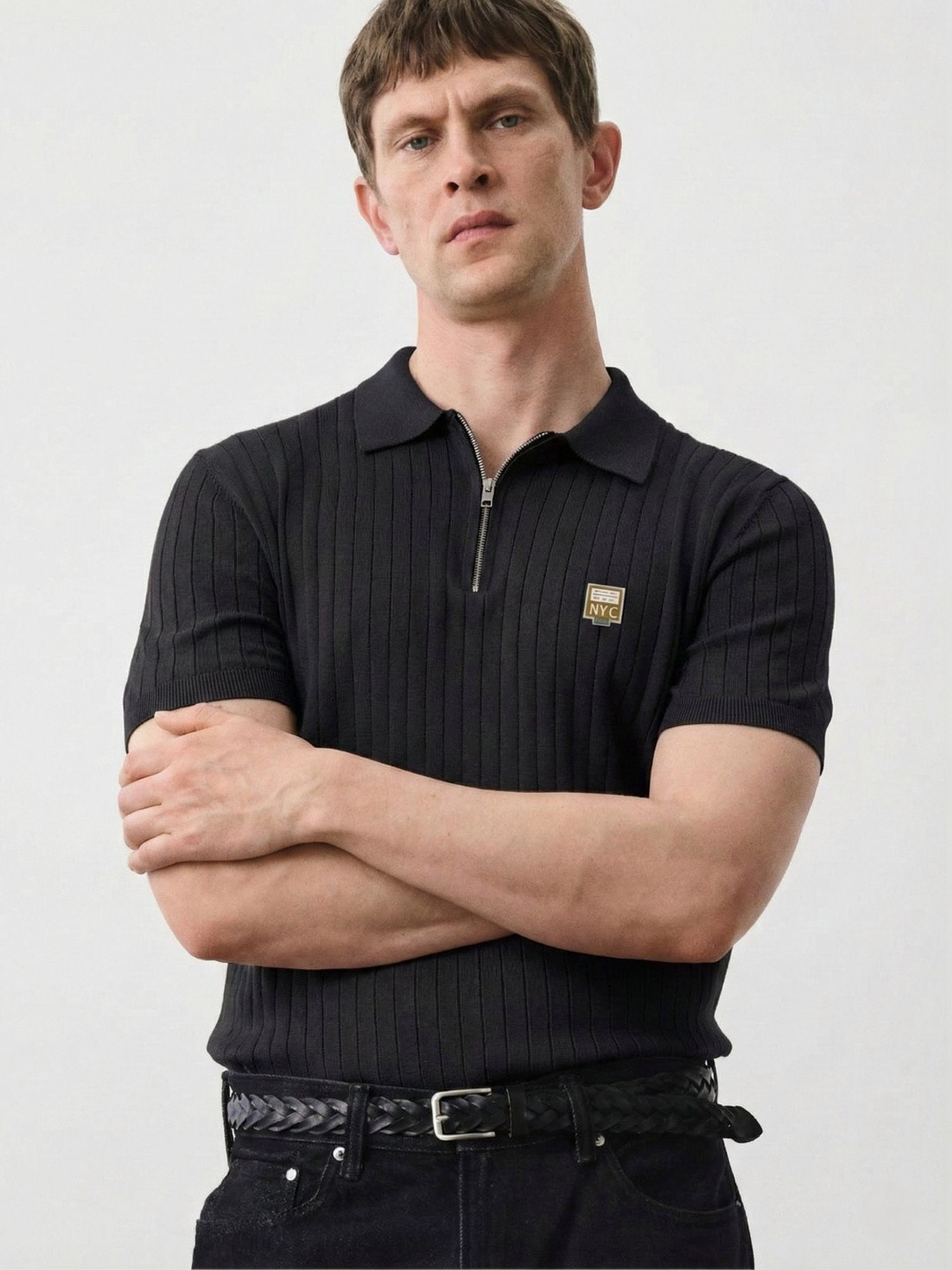 Moda Rapido Men Brand Logo Polo Collar T-shirt