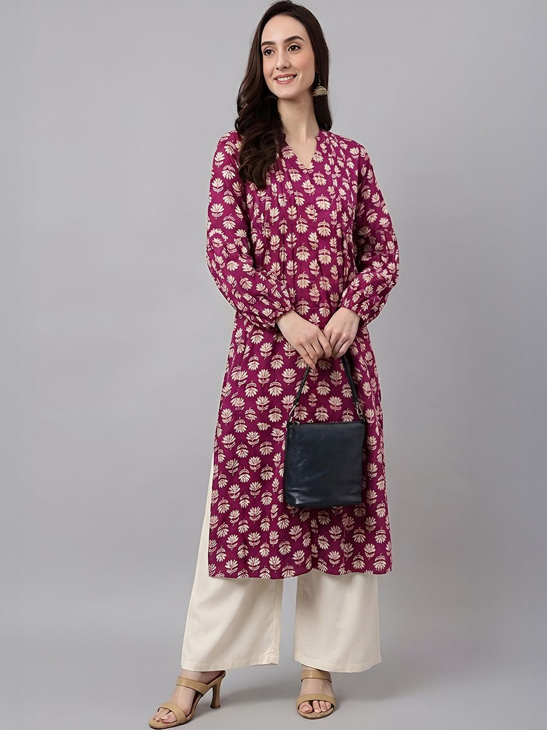 Janasya Women Floral Printed Indie Florals Kurta