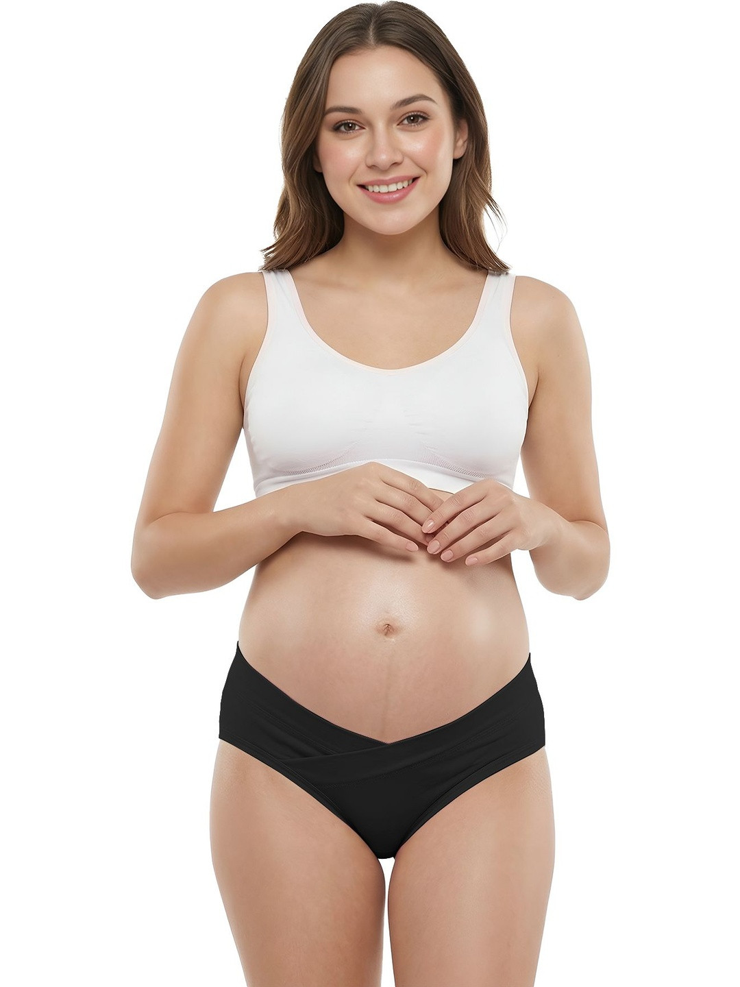 DClub Women Pack of 2 Anti Microbial Seamless Cotton Maternity Briefs