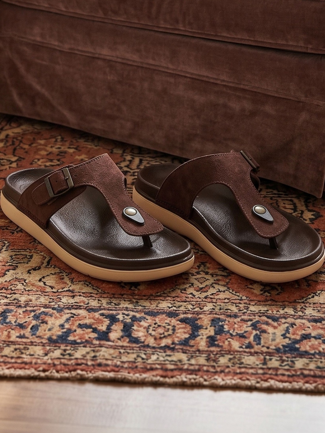 knoos Women Open Toe Flats with Buckles