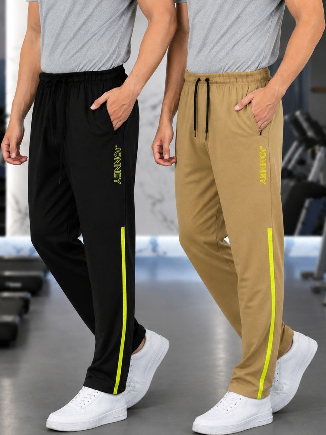 MACK JONNEY Men Pack of 2 Regular Fit Brand Logo Training Track Pants