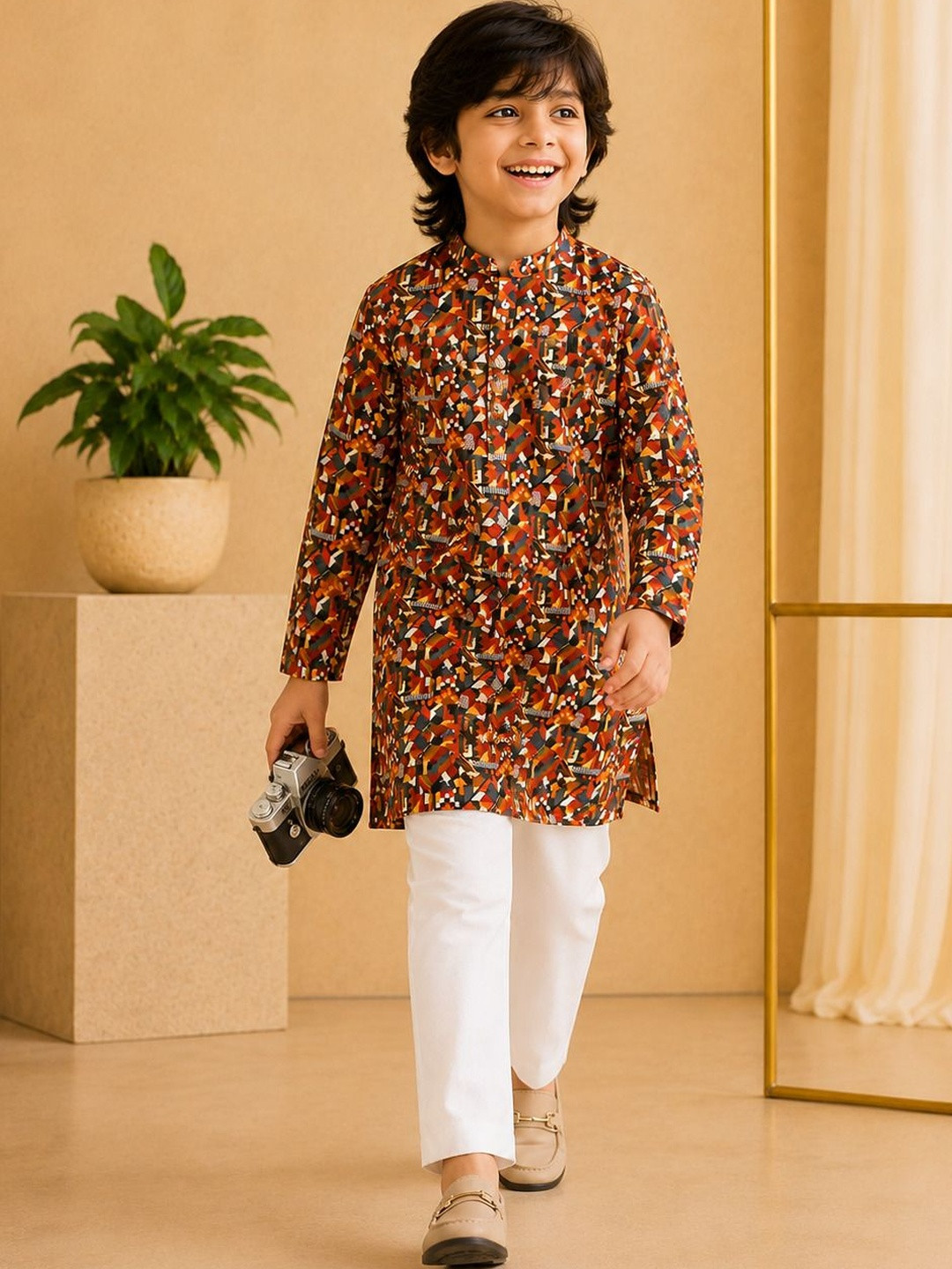 BAESD Boys Printed Regular Kurta with Trousers