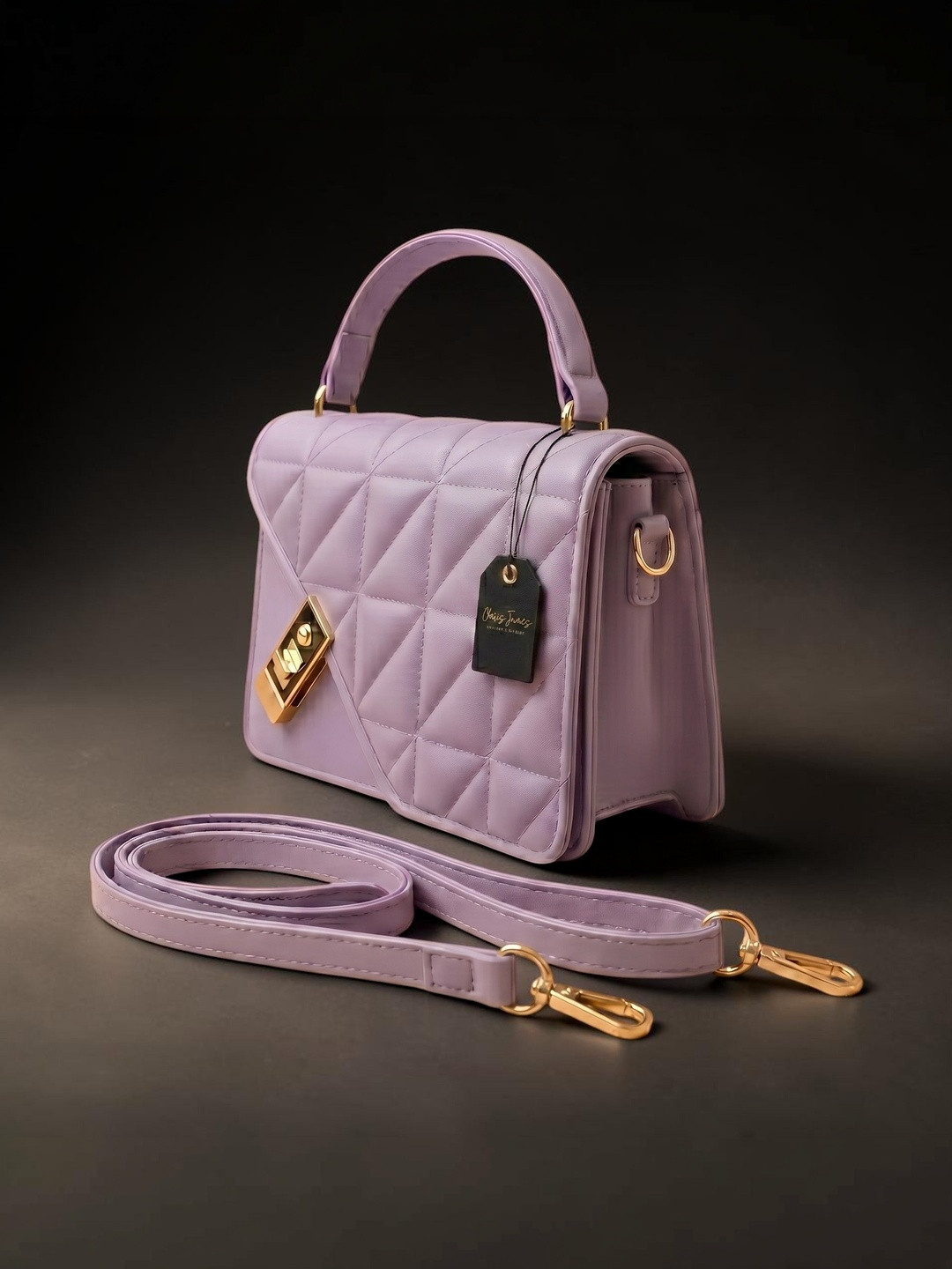 CLARIS JAMES PU Structured Handheld Bag with Quilted