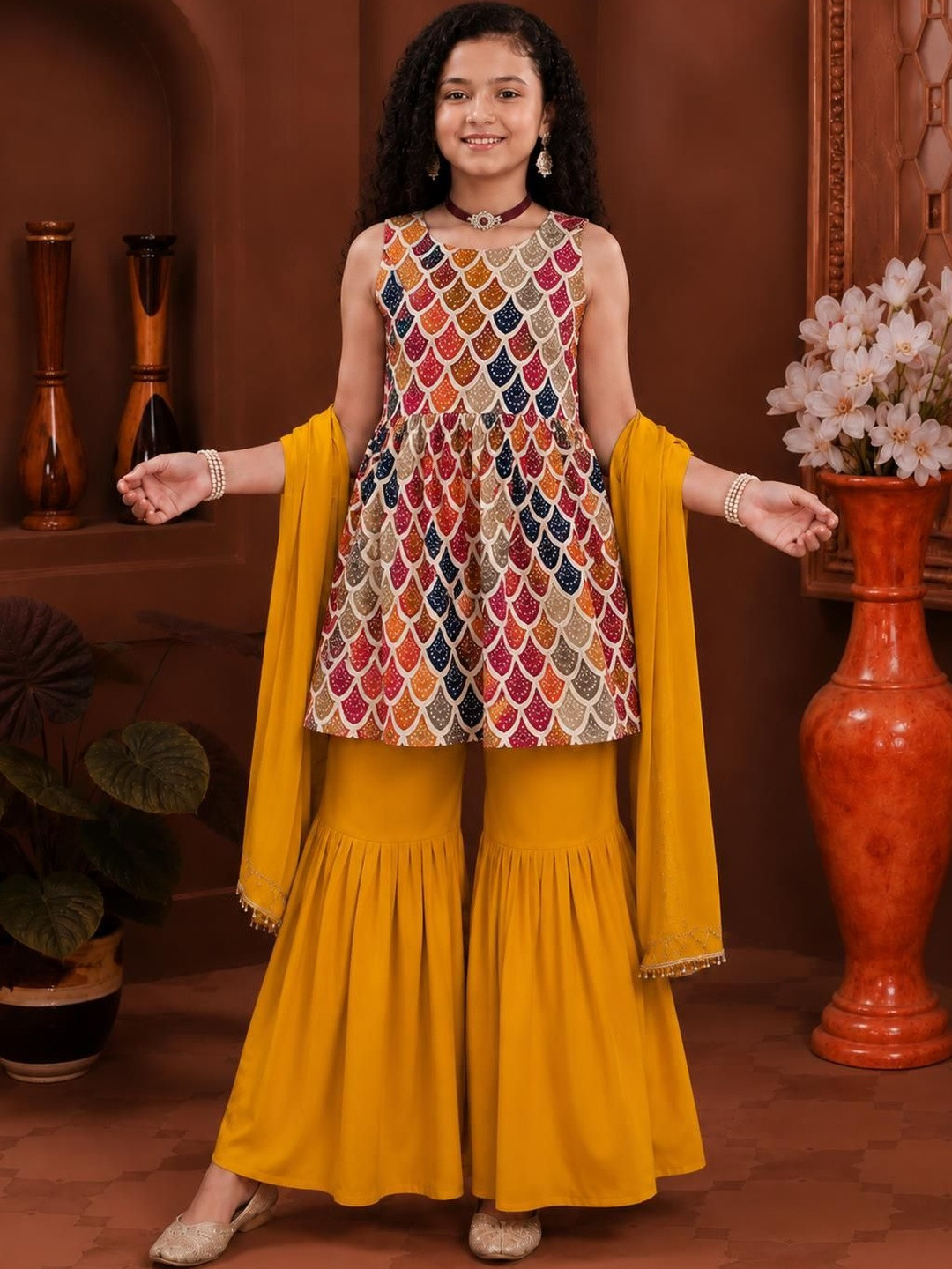 kachhot Girls Printed Top