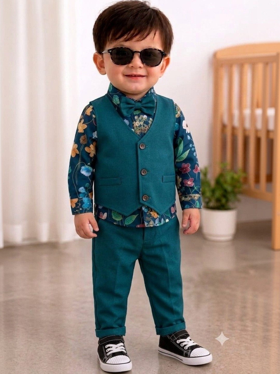 NEMI CREATION Boys Printed Shirt with Trousers
