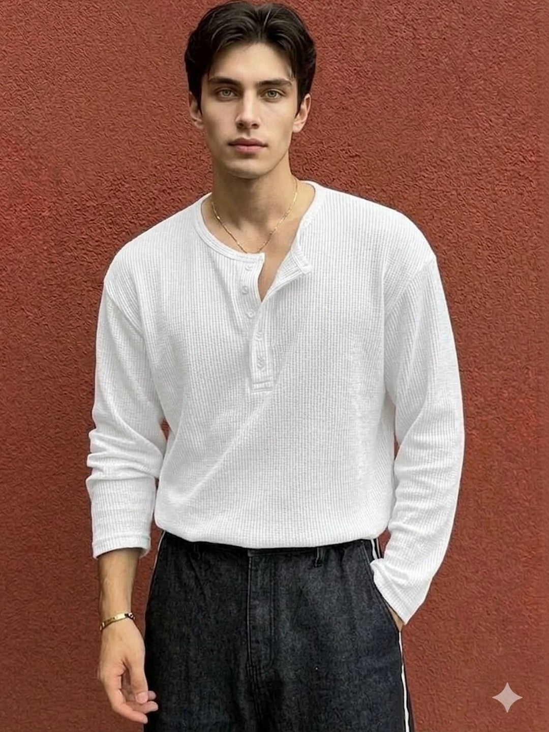 Netclick Men Henley Neck T-shirt