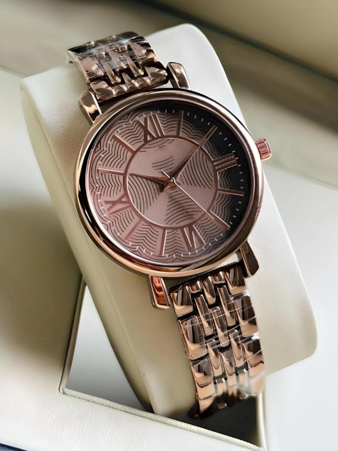 Moda Rapido Women Brass Patterned Dial & Bracelet Style Straps Analogue Multi Function Watch M R DB05 Brown