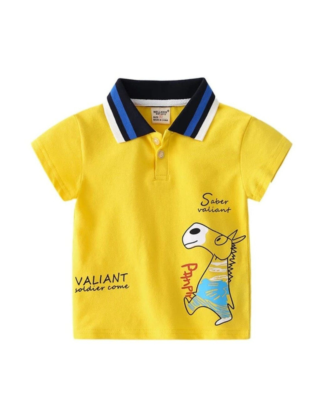 Pink Angel Kids Archie Printed Polo Collar T-shirt