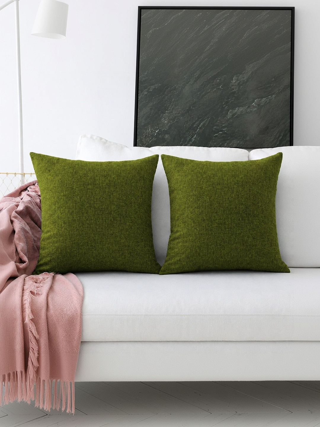 Khooti Green Set of 2 Square Cushion Covers
