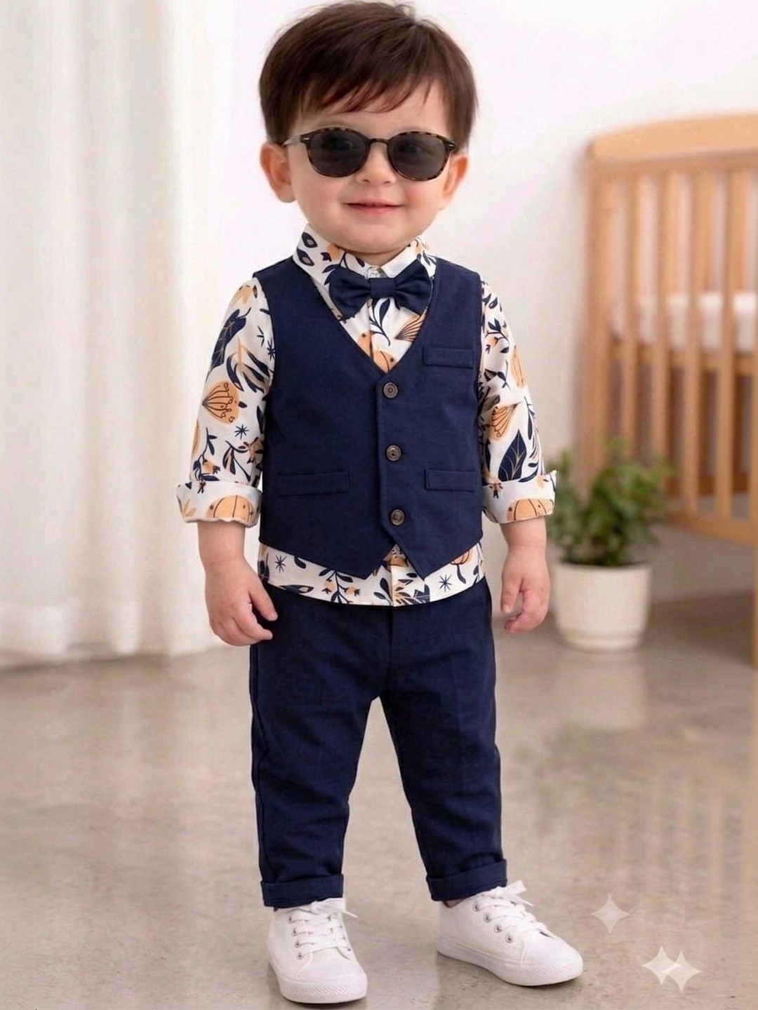 NEMI CREATION Boys Printed Shirt with Trousers