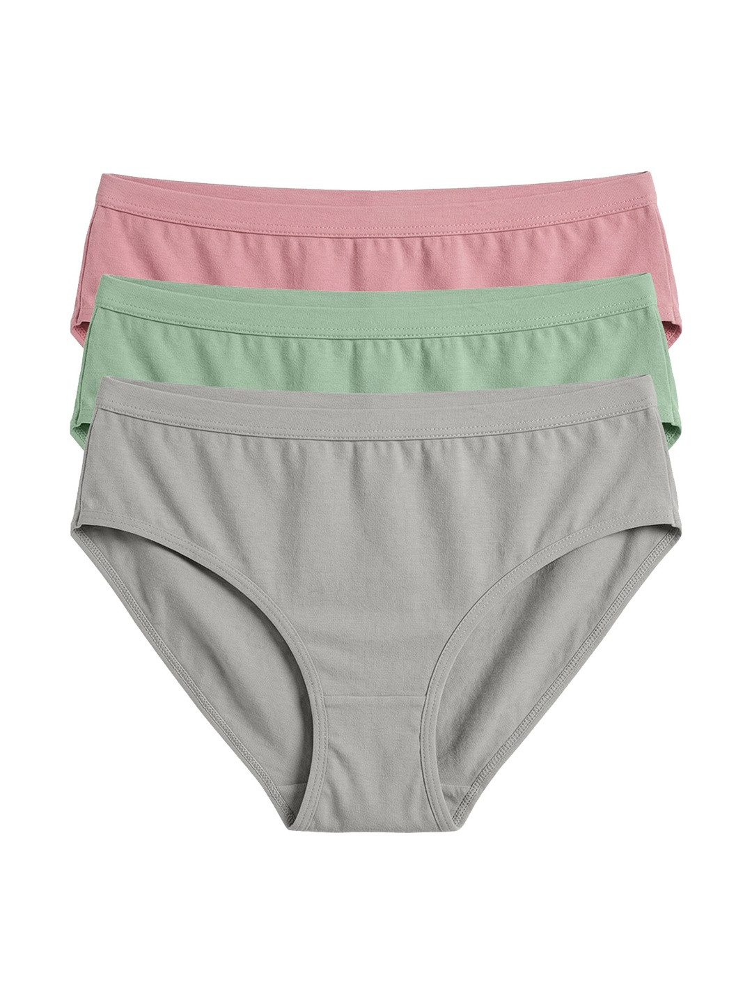 DClub Women Pack of 3 Anti Microbial Seamless Cotton Bikini