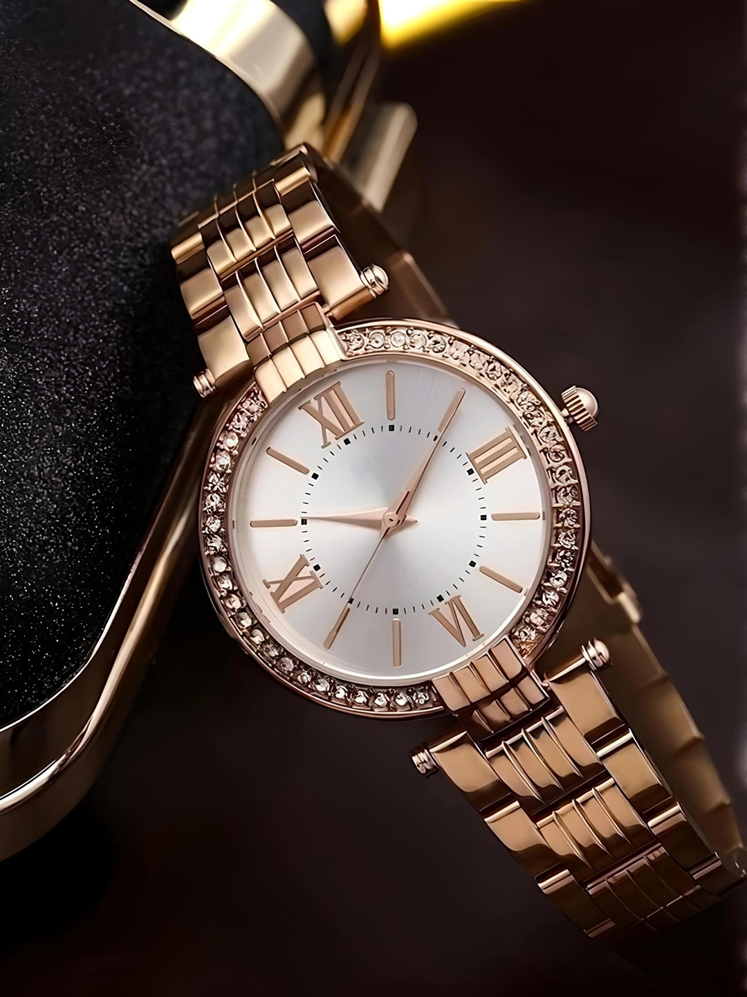 Moda Rapido Women Brass Dial & Bracelet Style Straps Analogue Multi Function Watch M R DB08 Rose Silver