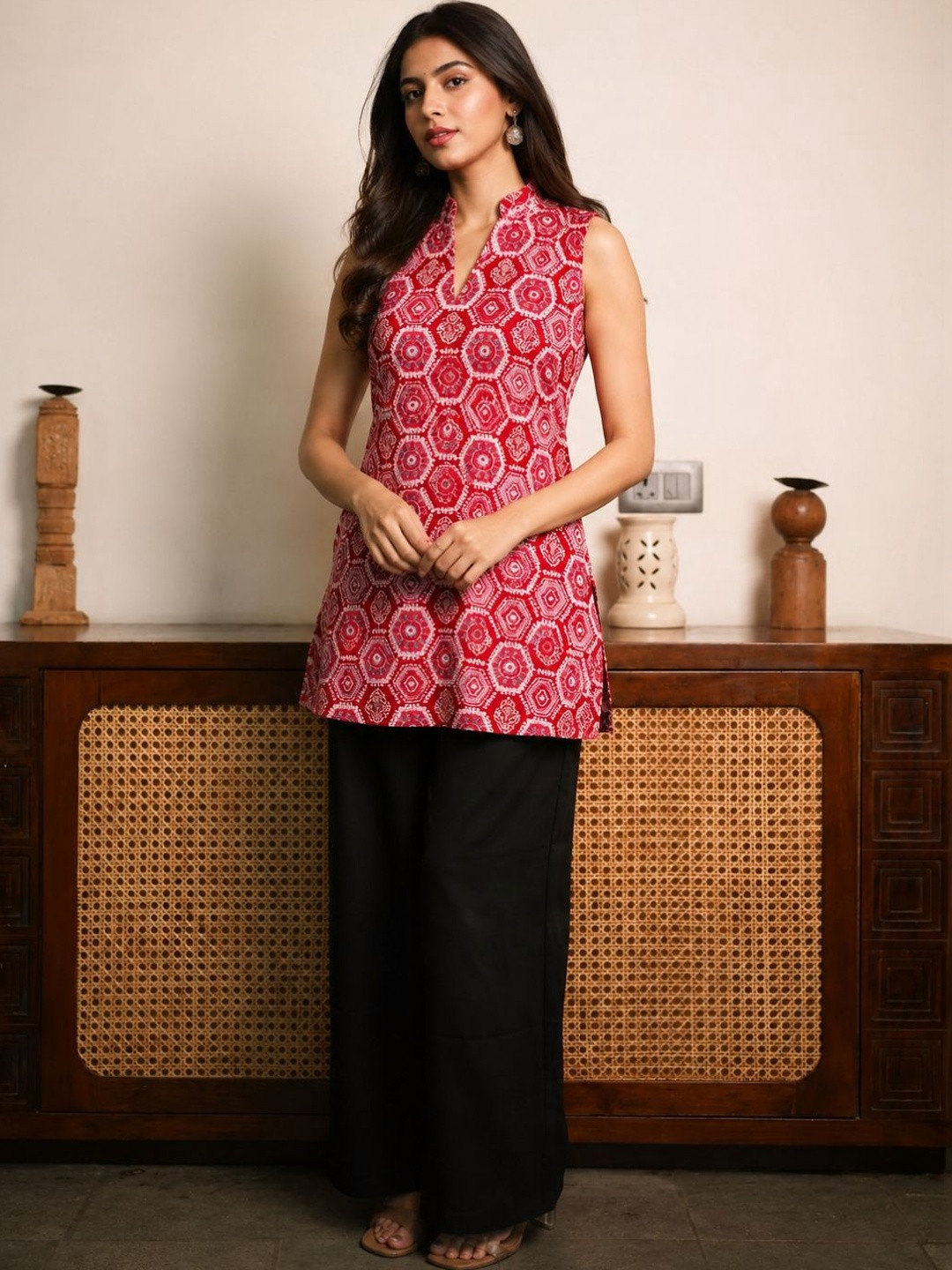 TWINS LADY Geometric Printed Kurti