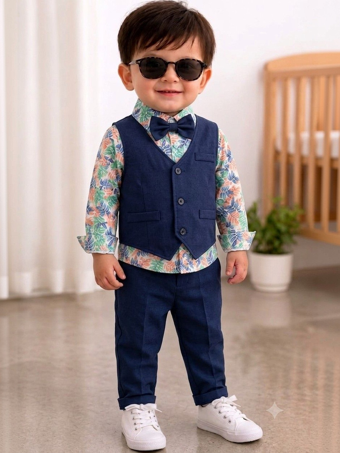 NEMI CREATION Boys Printed Shirt with Trousers