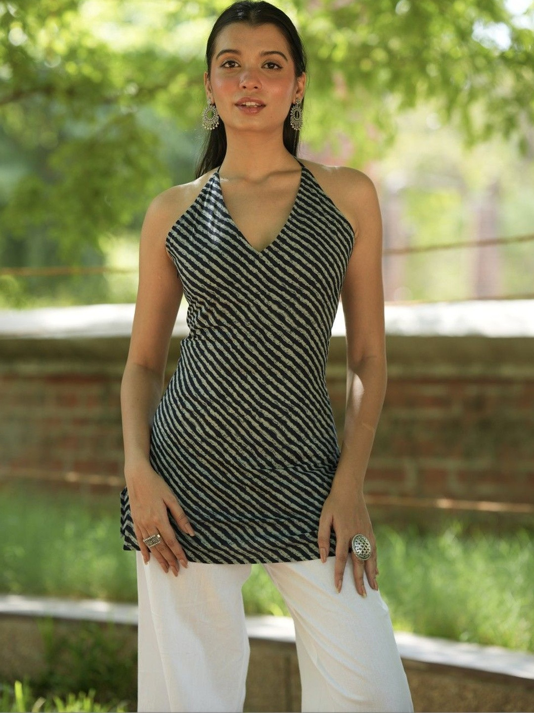 Benpani Printed Halter Neck Kurti