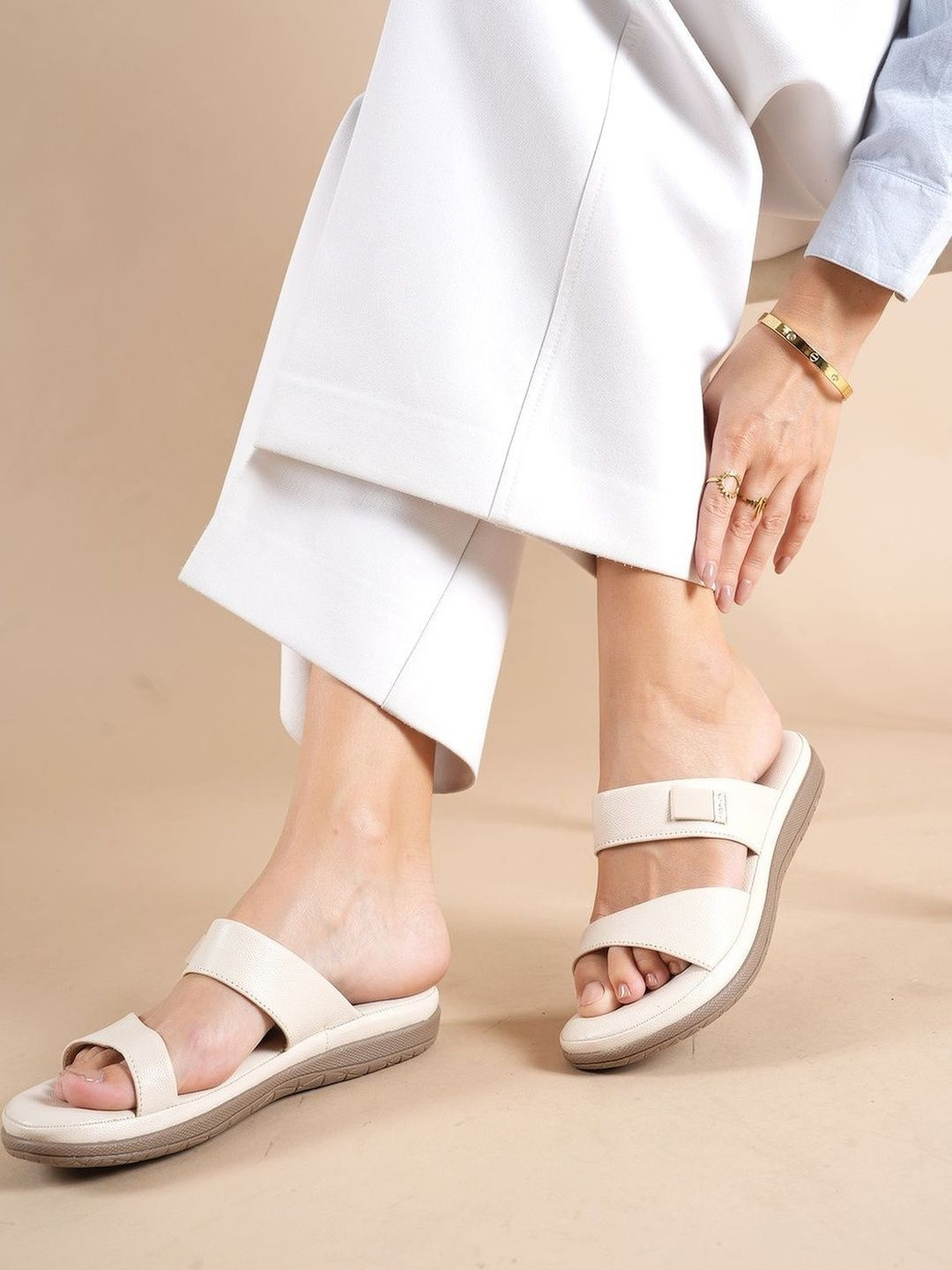 Mast & Harbour Women Open Toe Flats