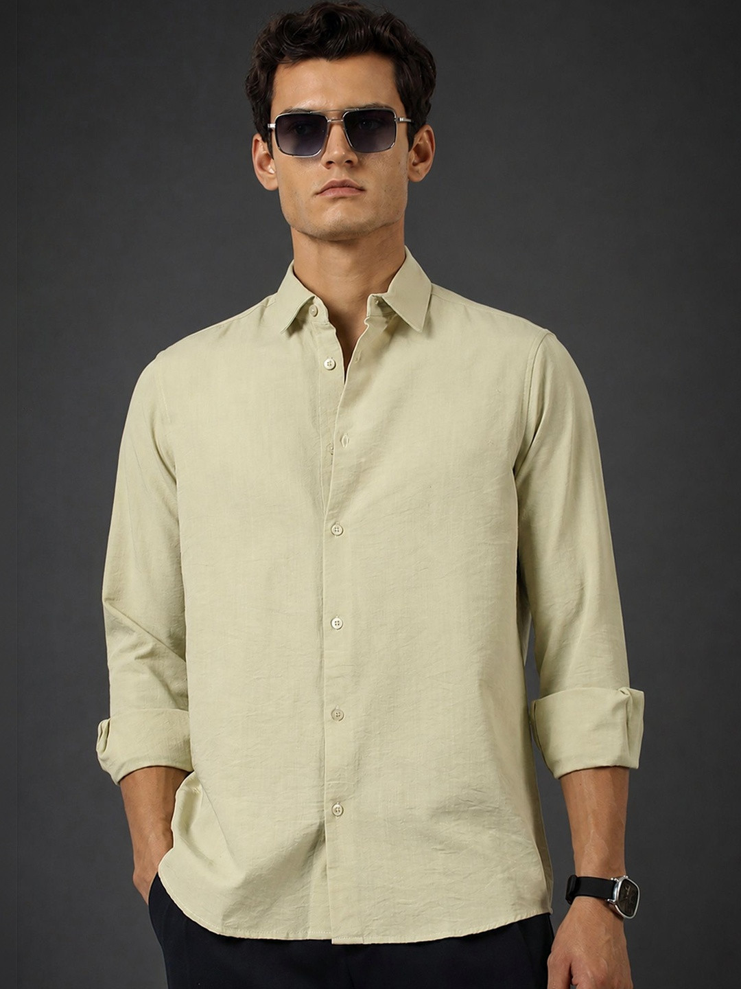 Maniac Men Light Green Soft Tech Shirt