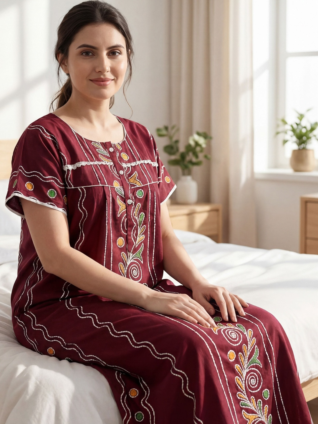 Vardhana Printed Maxi Nightdress