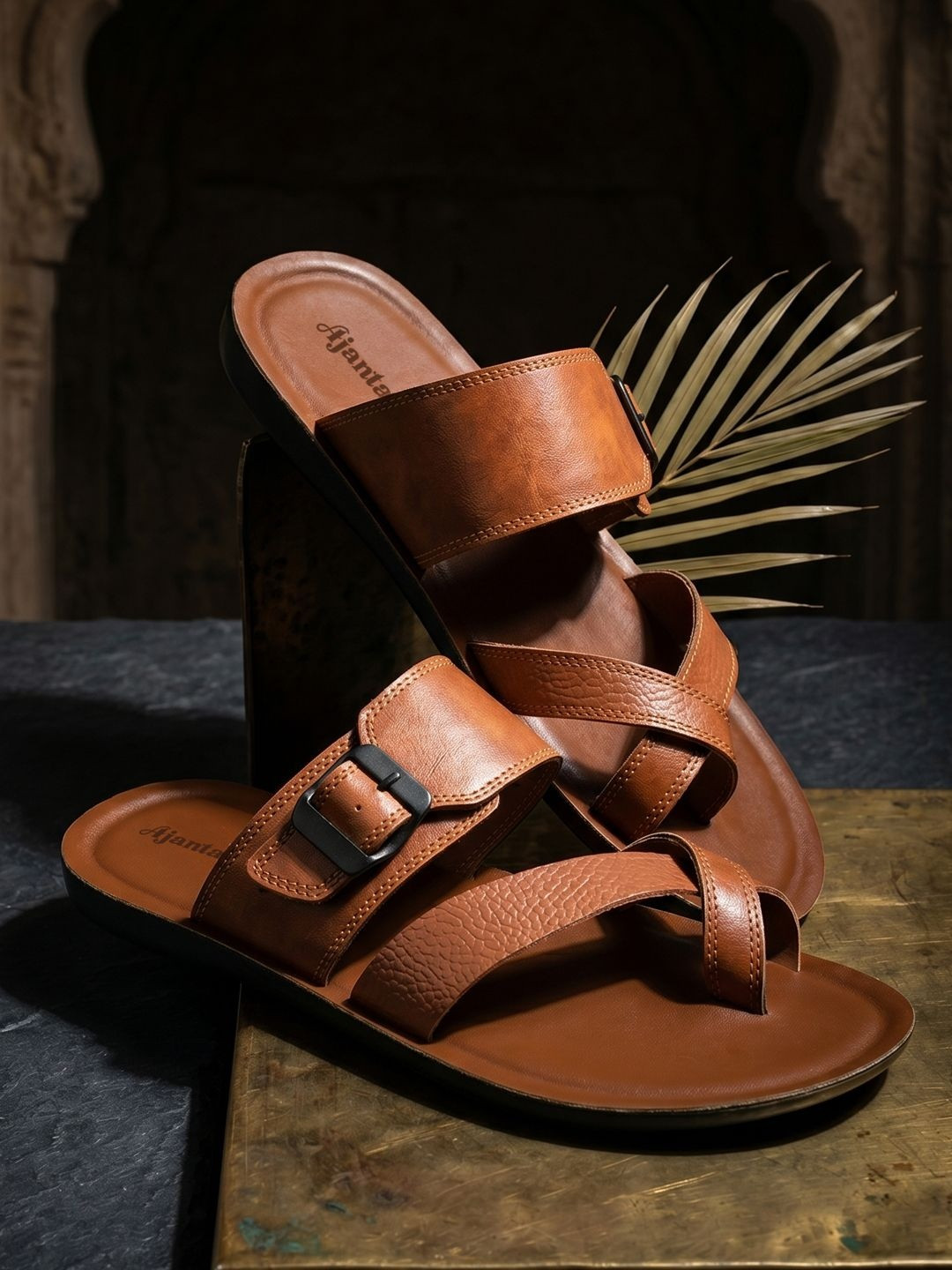 Ajanta Men PU Slip-On Comfort Sandals