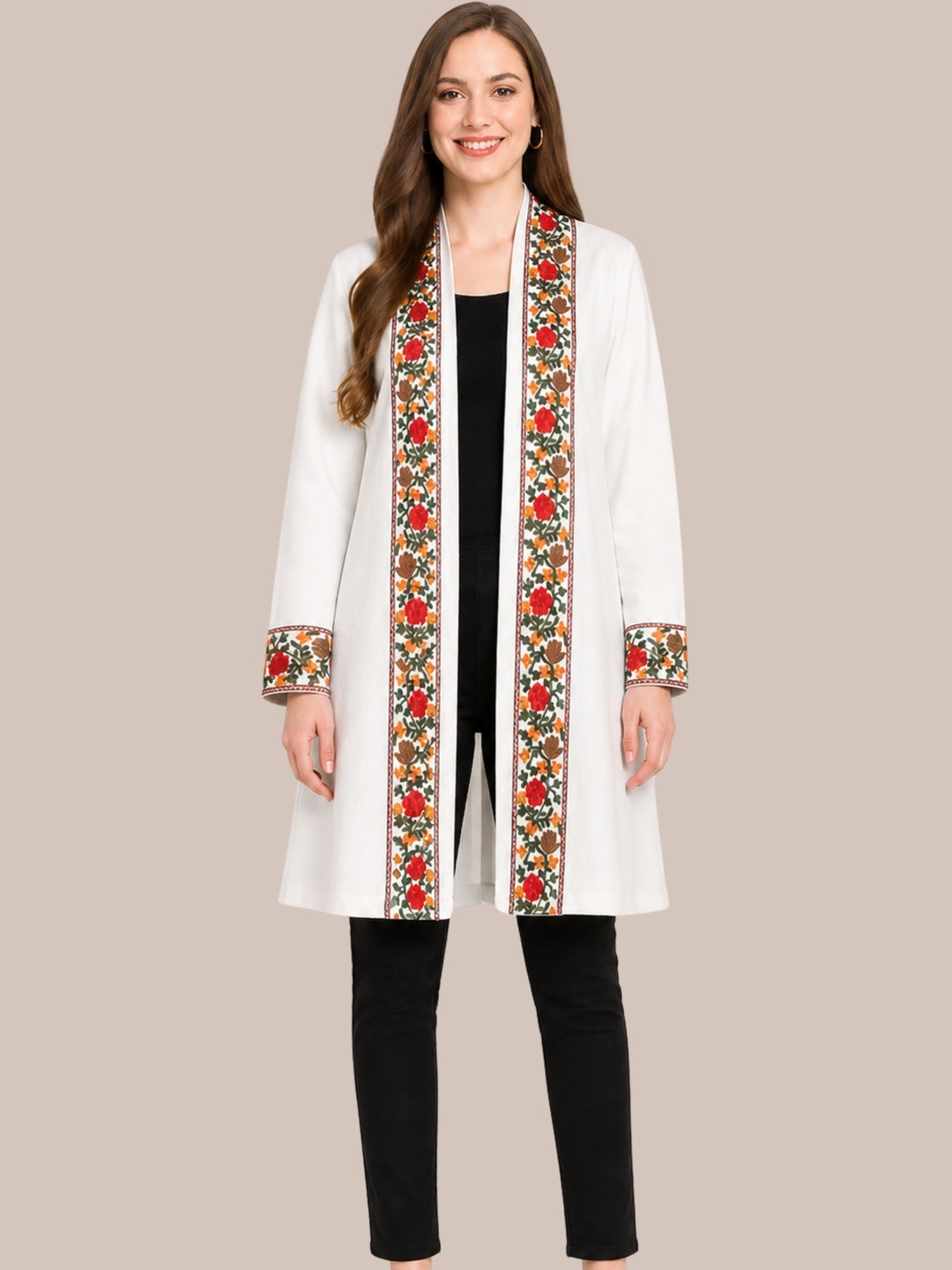 HAUTEMODA Women Embroidered Ethnic Shrug