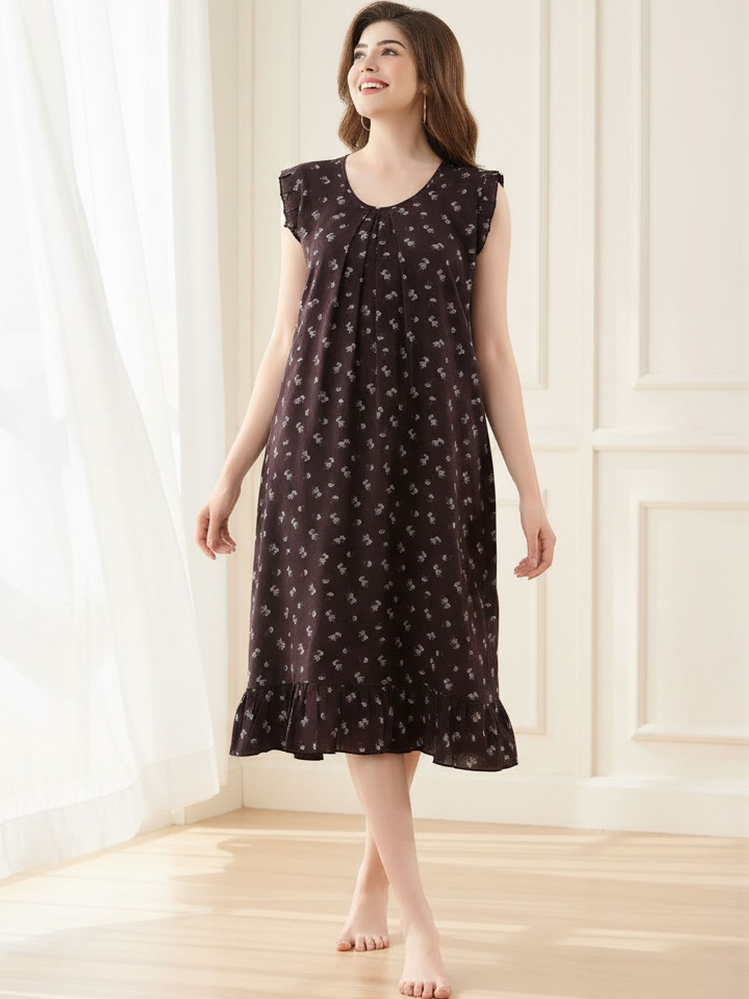 Cloud Soft Women Round Neck Sleeveless Nightdress