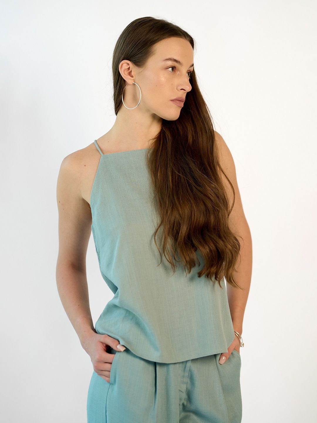 Virgio Linen Minimalist Strappy Top