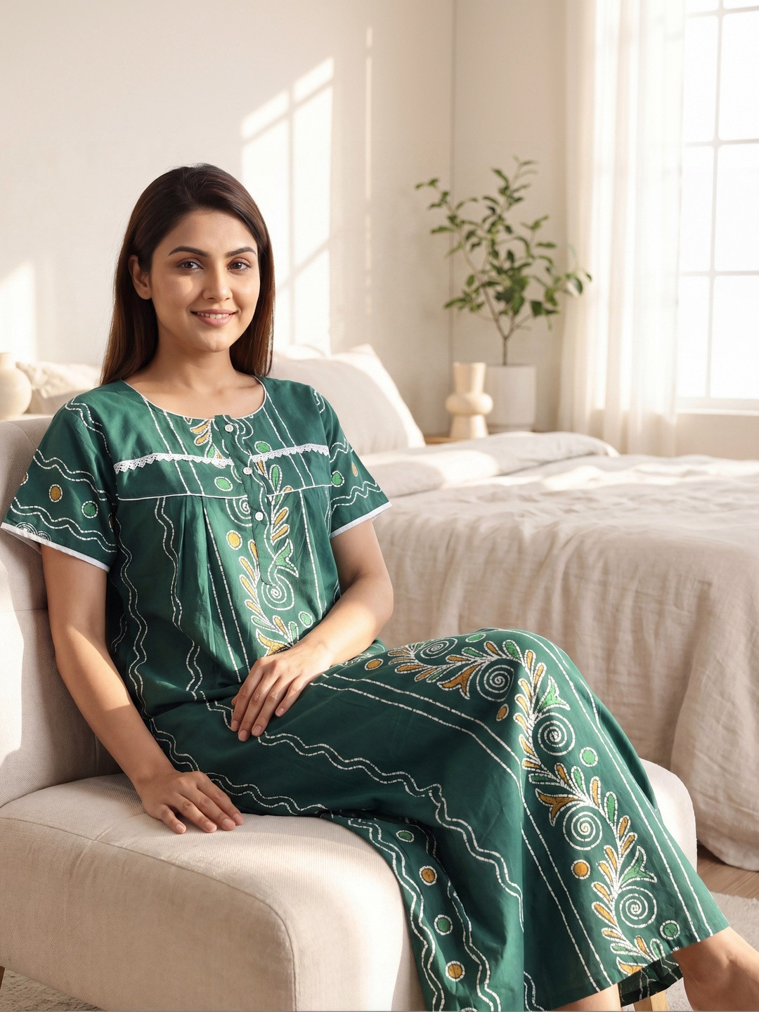 Vardhana Printed Maxi Nightdress