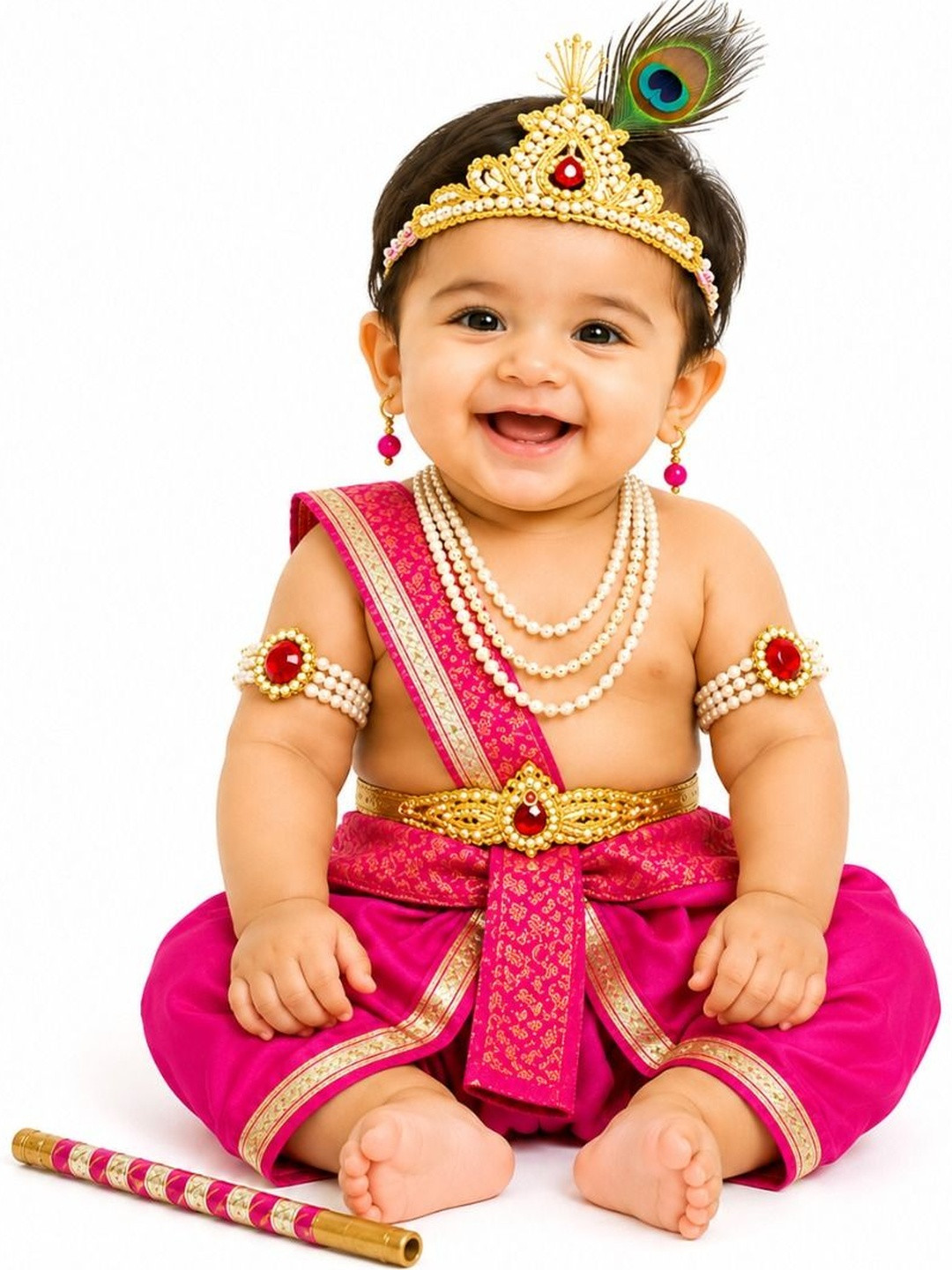 itsmycostume Boys Janmashtmi Krishna Costume Set