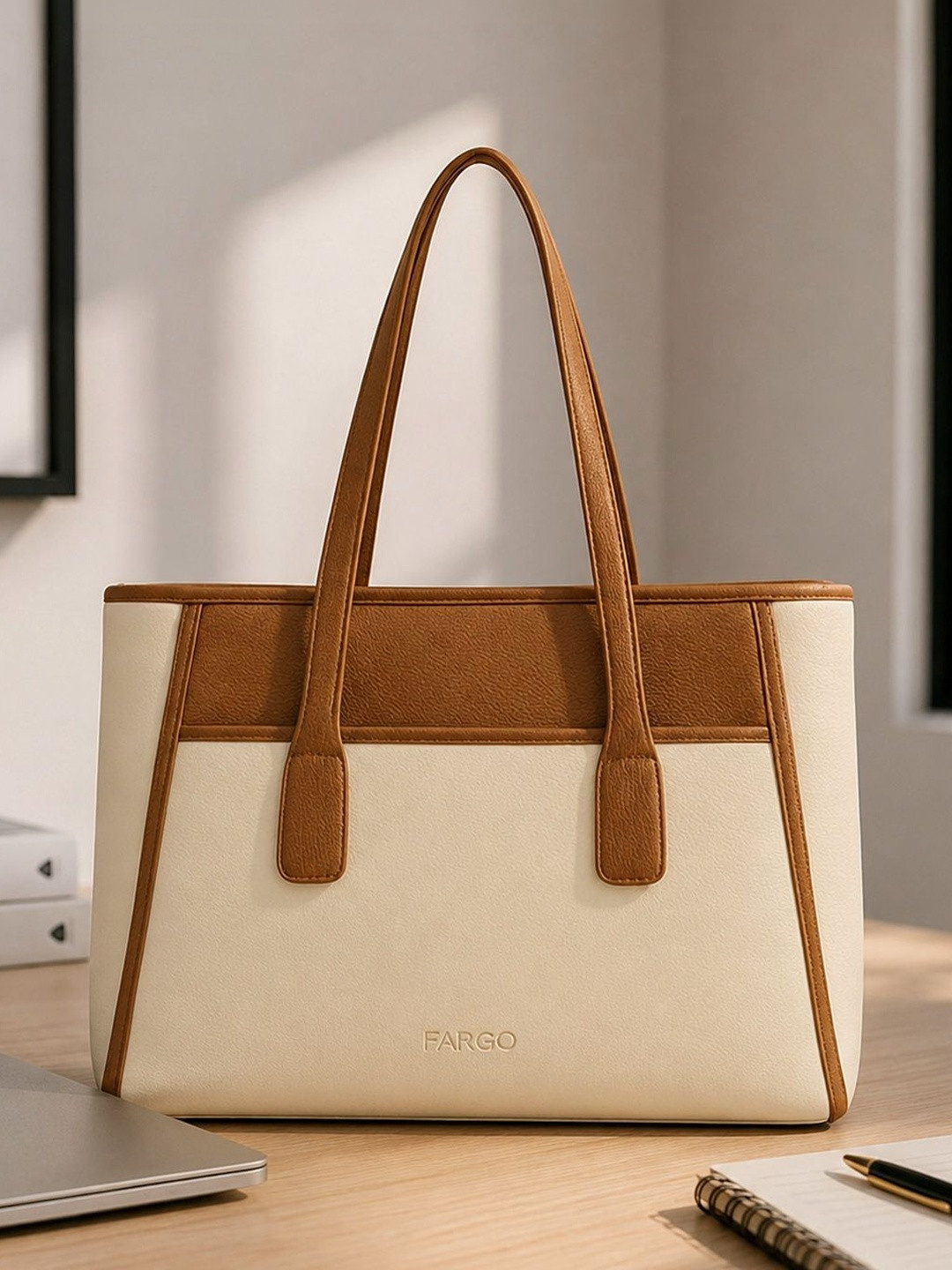 FARGO Vegan Leather Urbane Structured Tote Bag