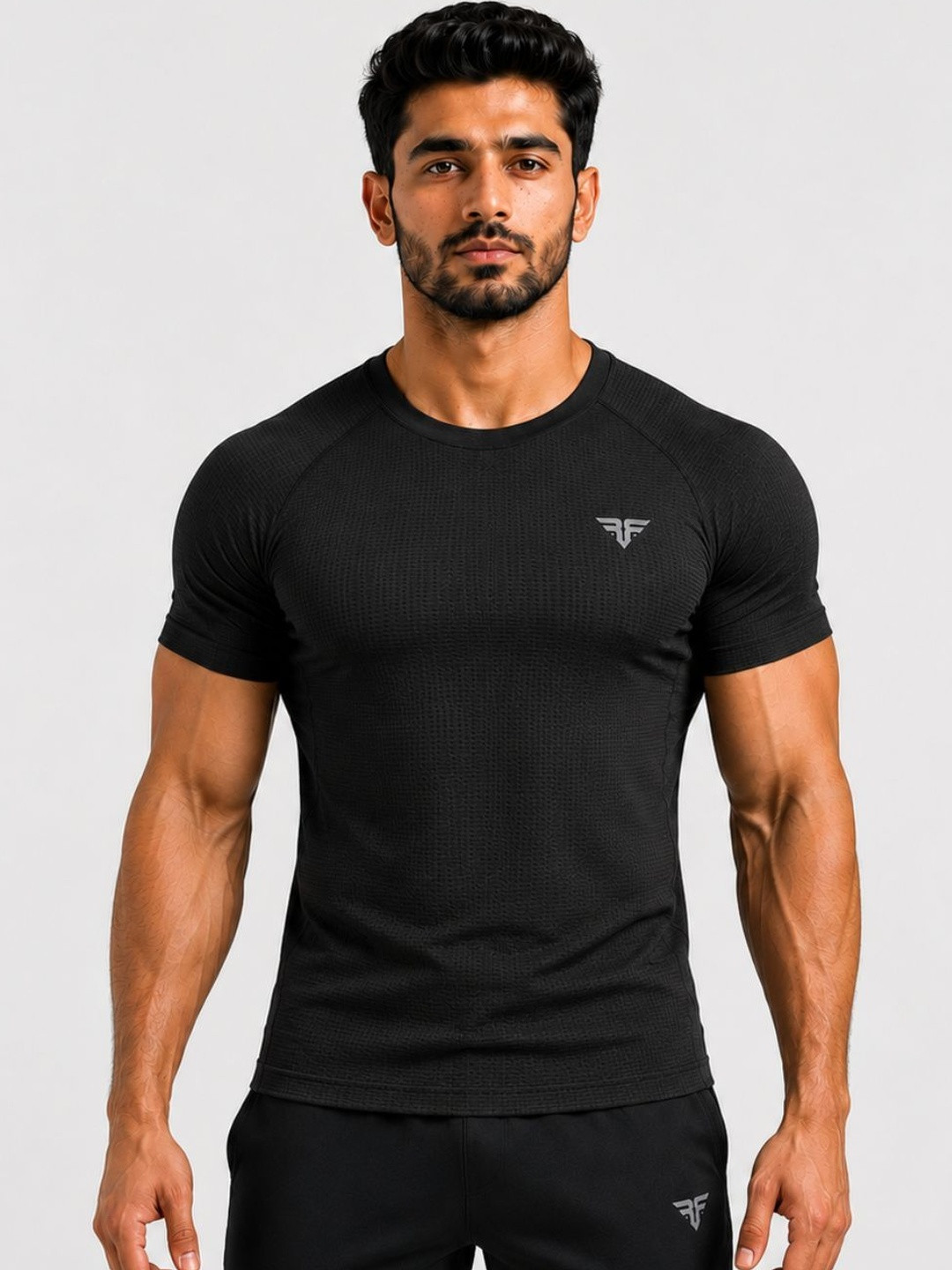 BRUTE FORCE Men Brand Logo Compression T-shirt