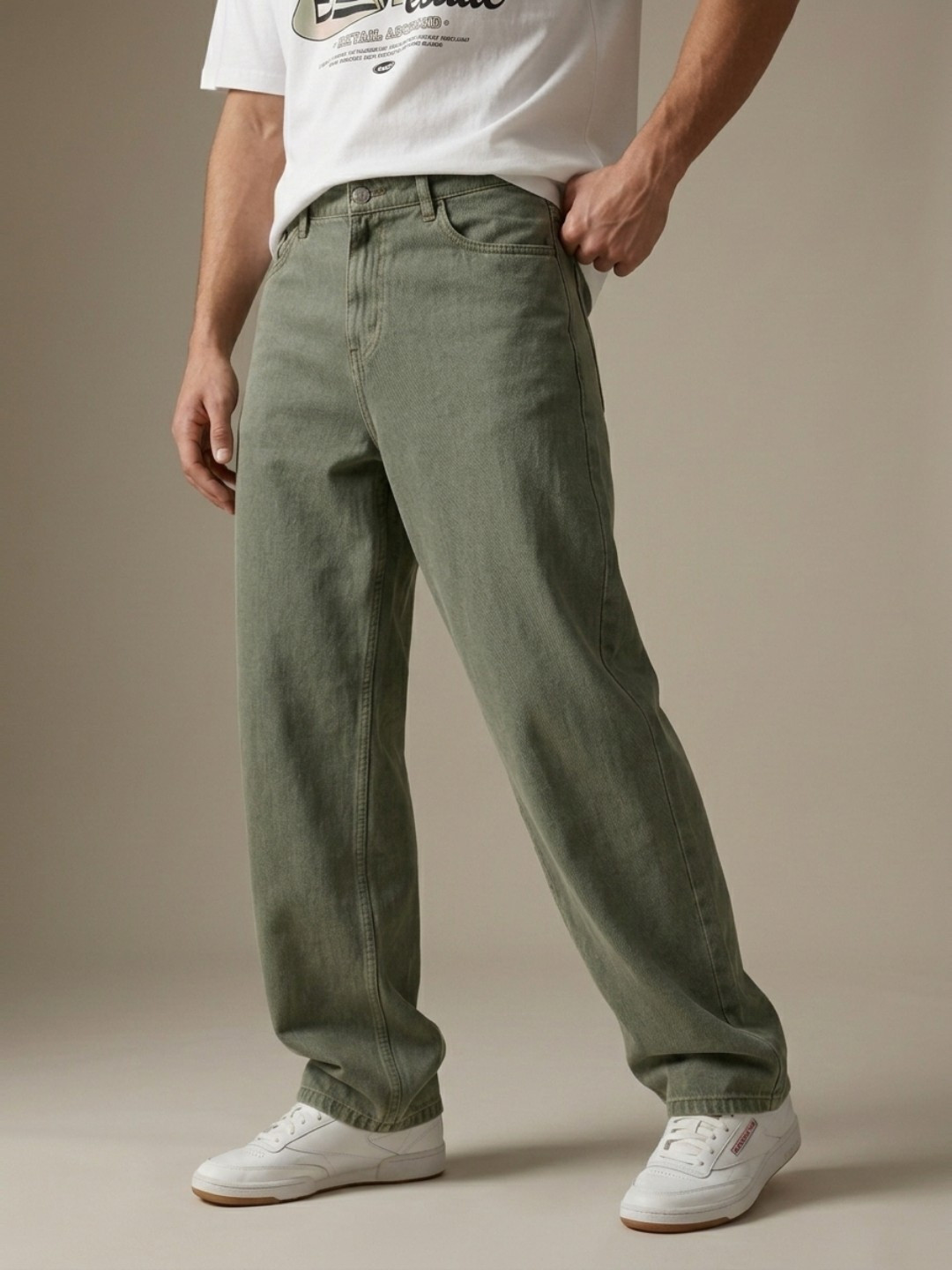 glitchez Men Baggy Fit Mid-Rise Jeans
