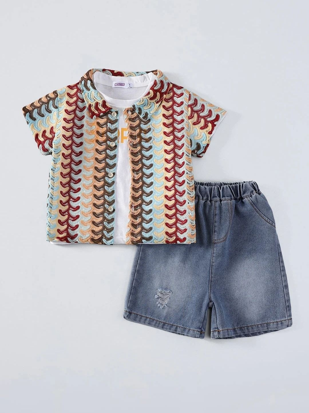 Hopscotch Boys Printed T-shirt with Shorts