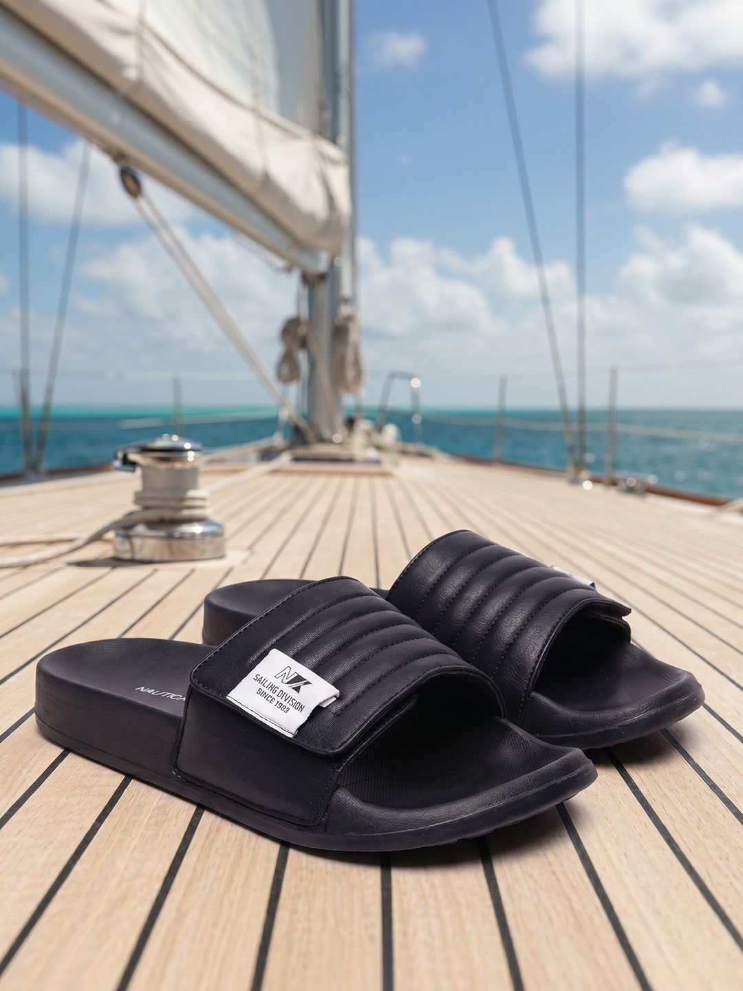 Nautica Men Textured Sliders