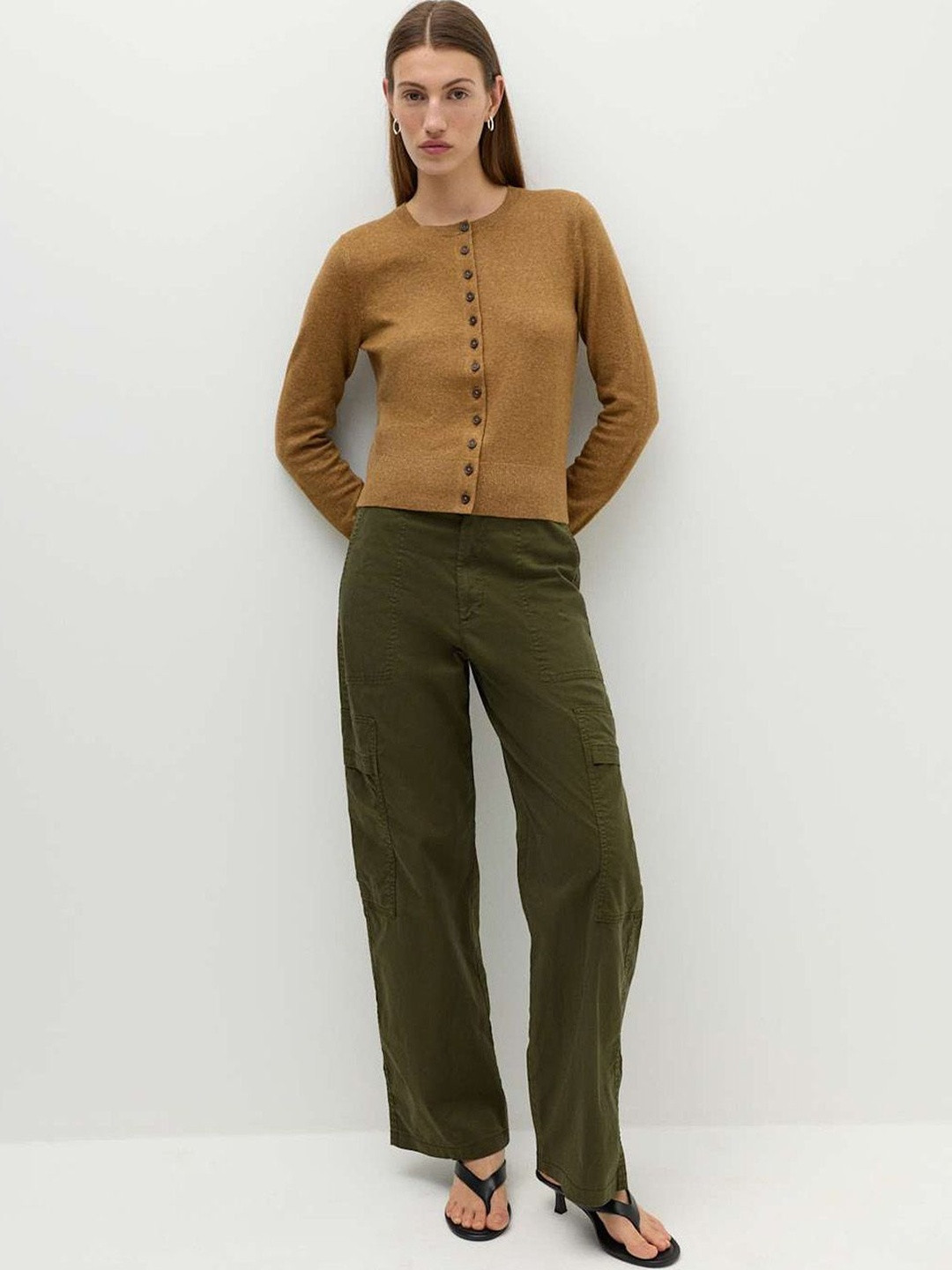 Marks & Spencer Slim Fit Air-Yarn Crew Neck Short Cardigan