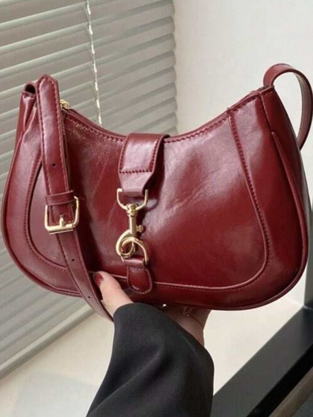 ITALISH Leather Half Moon Sling Bag