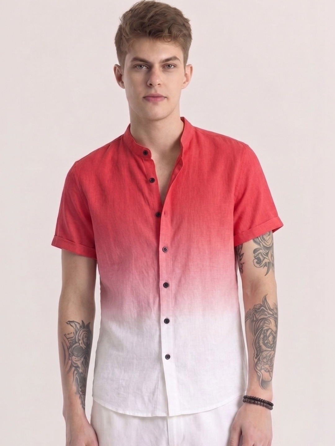 TIGER SNAKE Men Ombre Casual Shirt