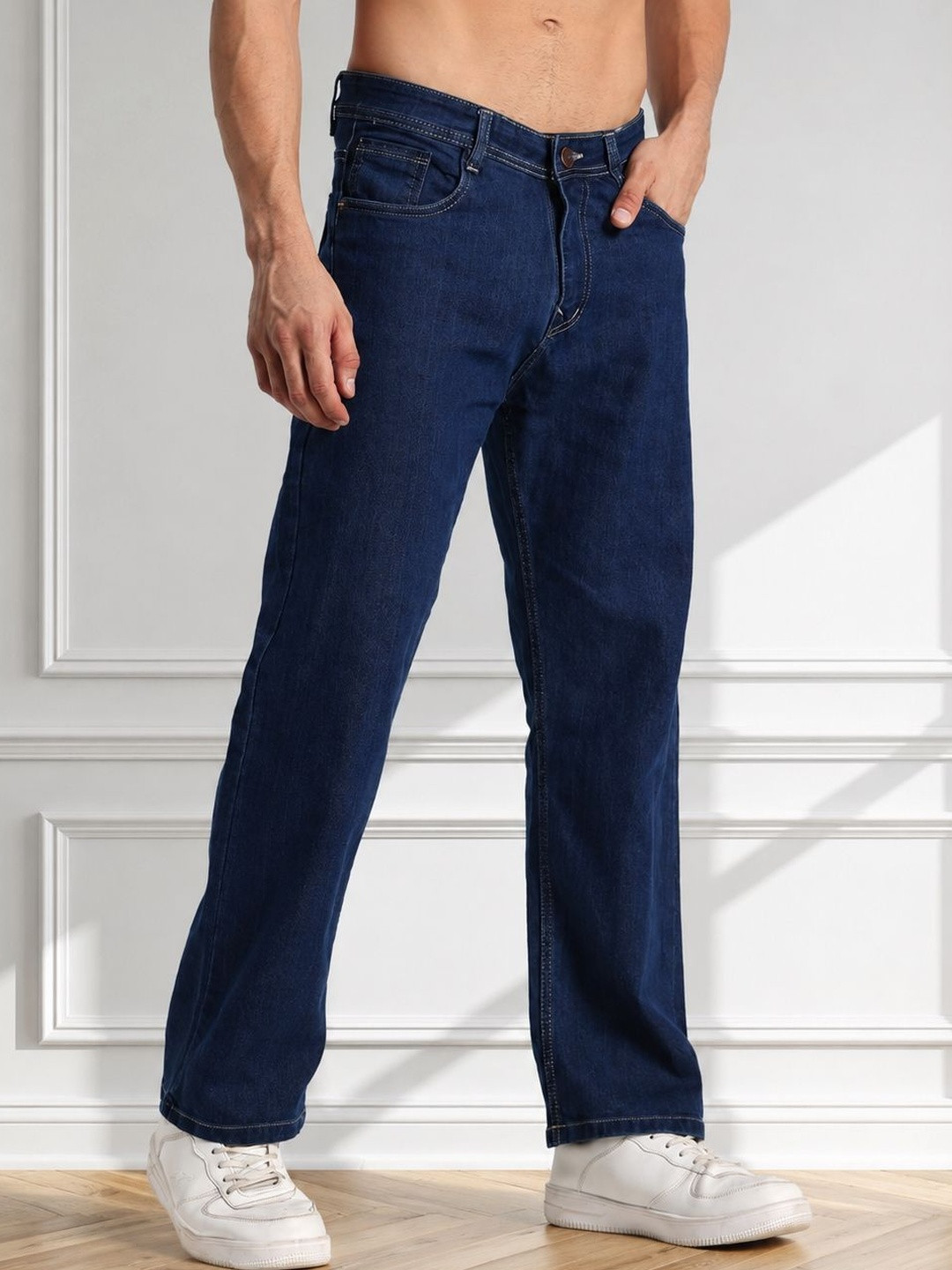 SYNZO Men Comfort Relaxed Fit Mid-Rise Jeans